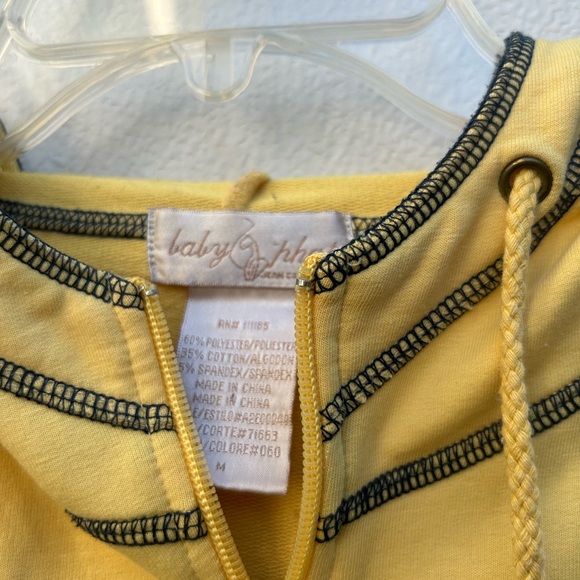Baby Phat zip up hoodie WOMENS sz M yellow cotton blend authentic rhinestones - Picture 2 of 10